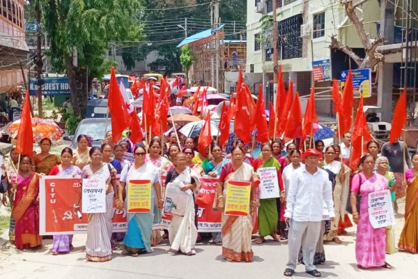 CITU-Tripura-anganwadi-workers-gratuity-rally