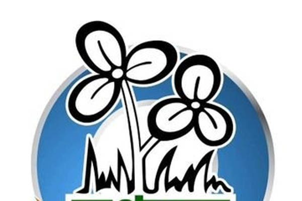 Logo of All India Trinamool Congress (TMC) seen in the Hoarding of their  election campaign. Trinamool Congress being the main ruling party of West  Bengal (A regional state of India) and as
