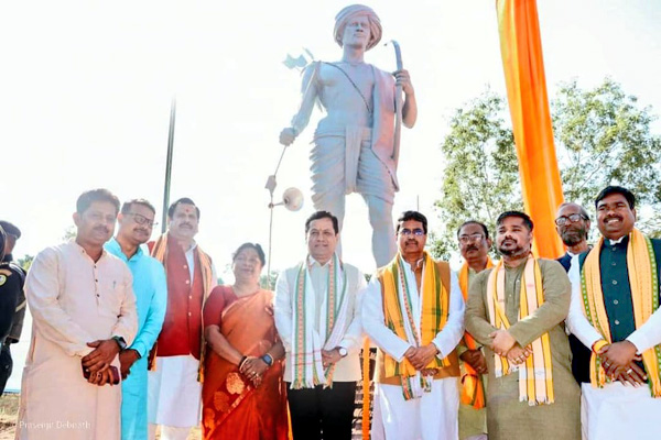 janjatiya gaurav divas observed in tripura union minister sonowal unveils birsa mundas statue in khowai