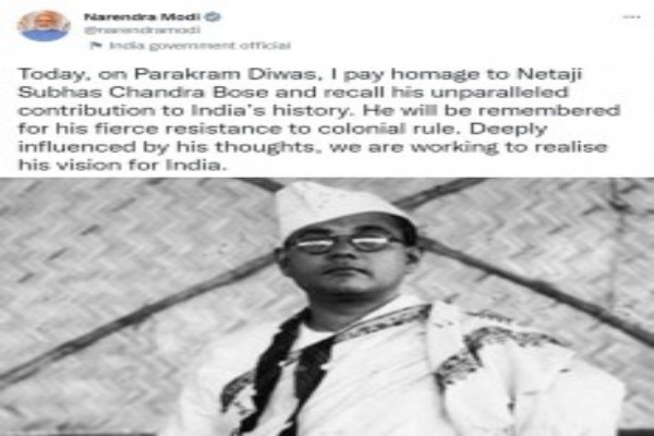 pm modi pays tributes to subhas chandra bose on his birth anniversary