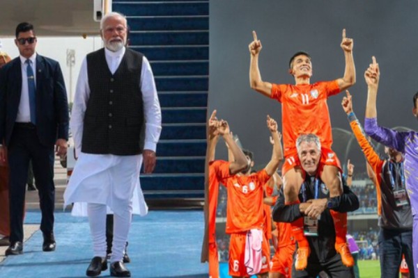 pm modi expresses happiness over indian football teams participation in asian games