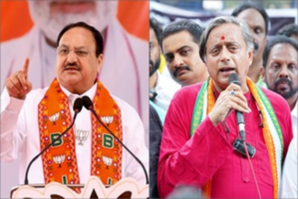 bjp president j-p- nadda responds to tharoor congress cares only about dynastys bank accounts