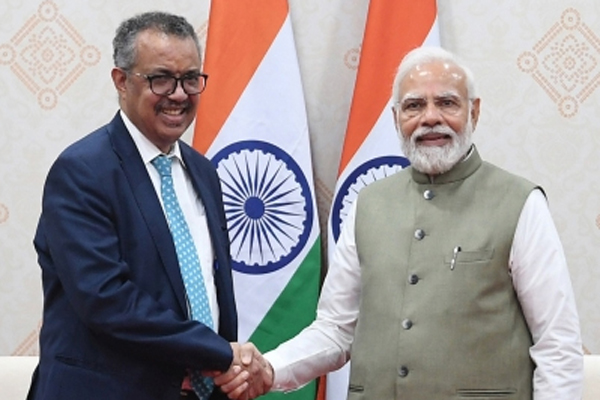 tulsi bhai tedros congratulates pm modi strengthens india-who ties and global health vision