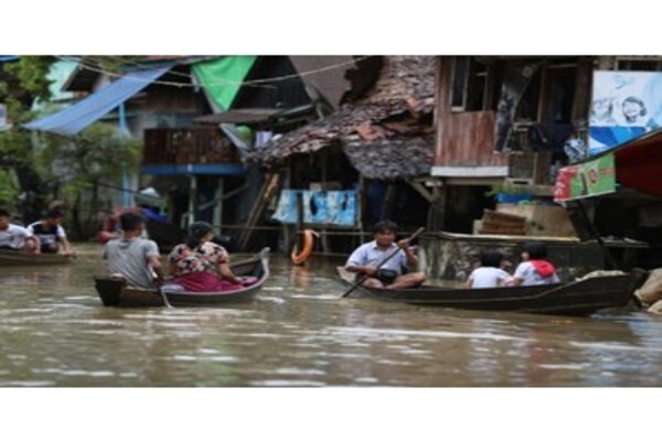 northern myanmar towns hit hard by floods over 2500 households displaced