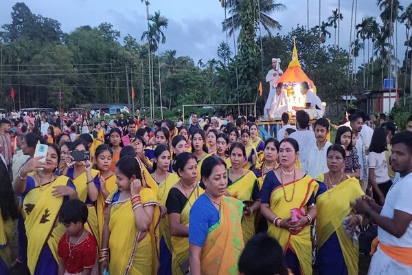 spectacular rath yatra competition nine magnificent chariots captivate devotees in north tripura