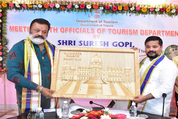 mos for tourism suresh gopi advocates adventure and spiritual tourism for tripuras growth