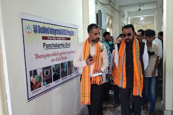 ayush minister assesses panchakarma yoga services at kailashahar ayush hospital in tripura