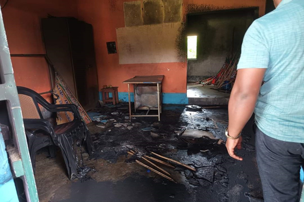 tripura news political tension in rajnagar bjp office vandalized set on fire