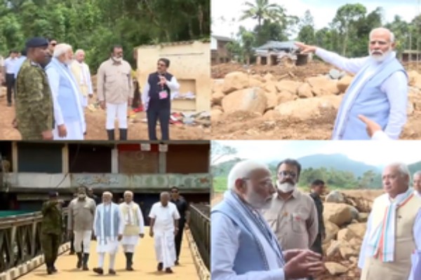 pm modi mourns with wayanad emotional visit to landslide-affected school