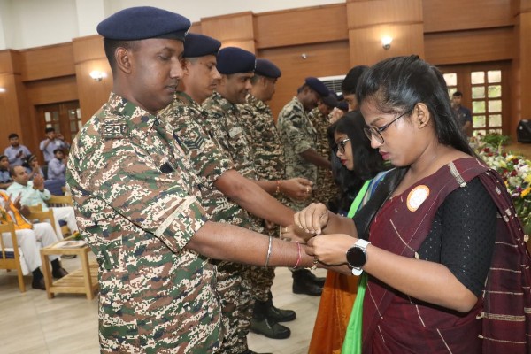 raksha bandhan celebrations rakhi for soldiers program held at raj bhavan in agartala