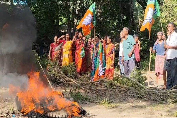 violent rift within bjp mars oath-taking by panchayat members in tripuras west ganki veluarchar