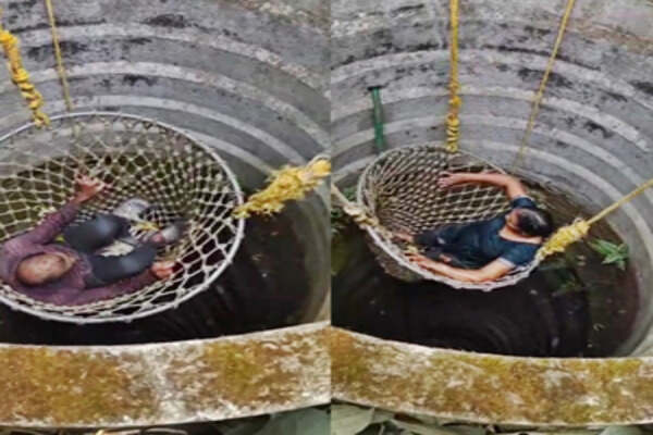 courageous kerala woman climbs down 40-foot well with rope to save husband