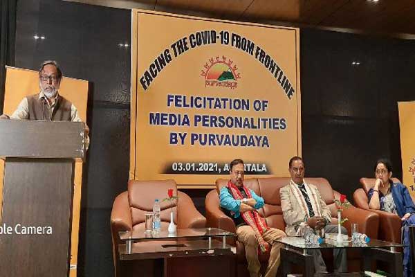 purvaudaya felicitates frontline covid warrior survivour media persons