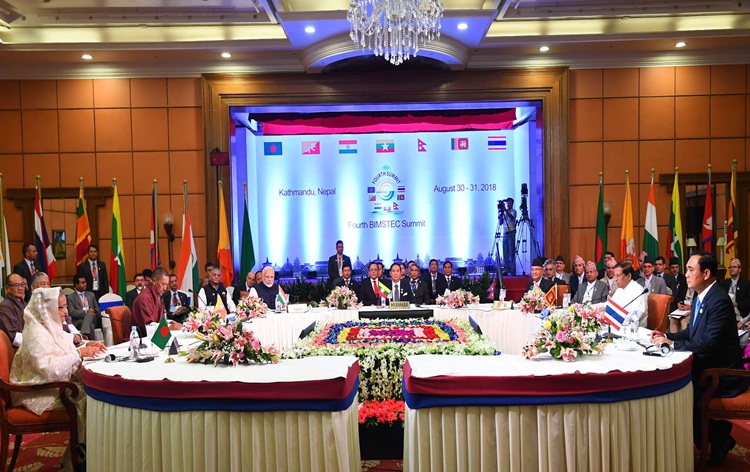 The Prime Minister, Narendra Modi and other BIMSTEC leaders at the signing ceremony of BIMSTEC convention and the adoption of Kathmandu Declaration, in Nepal on August 31, 2018.