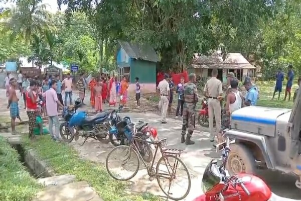 Krishnapur Villagers in Tripura Block Road seeking solutions to elephant havoc