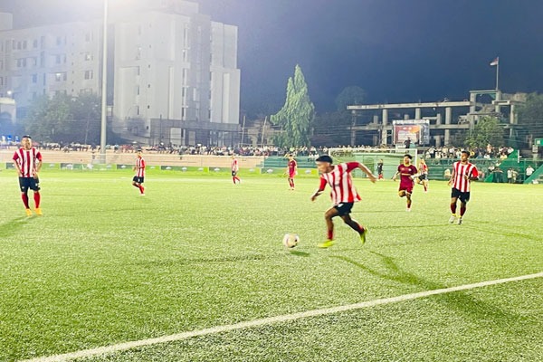 A glimpse of Rakhal Shield Football Tournament opener in Agartala with High-Octane Action Under Floodlights