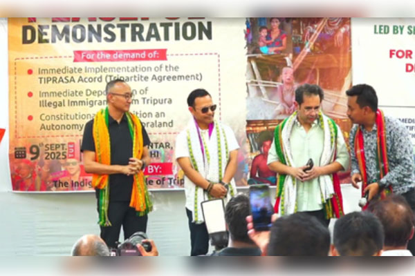 BJP’s ally, TIPRA Motha Stages Delhi Protest Over 3-Point Demands