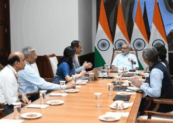 VP Radhakrishnan meets Rajya Sabha Secretariat officials