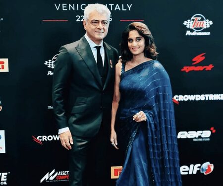 Ajith Kumar presented 'Gentleman Driver of the Year Award' in Venice; Shalini says honoured to stand beside him