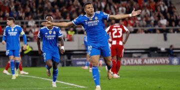 Mbappe nets second-fastest UCL hat-trick as Madrid beat Olympiacos