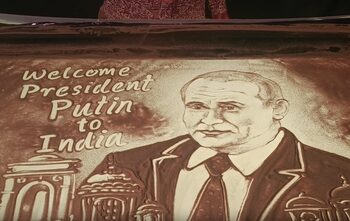 Odisha artist creates sand animation to welcome Putin to India