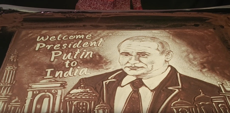 Odisha artist creates sand animation to welcome Putin to India