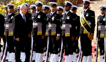 Russian President Vladimir Putin accorded ceremonial welcome at Rashtrapati Bhavan