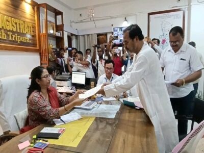 Congress Candidate Chayan Bhattacharya Files Nomination for Dharmanagar by polls