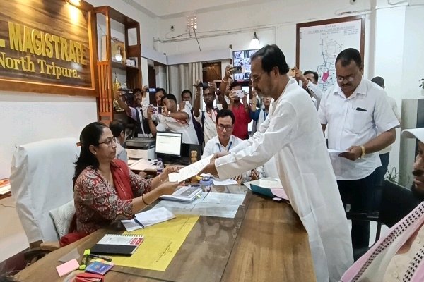Congress candidate Chayan Bhattacharya submitted nomination for Dharmanagar by election