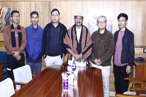 Governor N. Indrasena Reddy interacting with a Mizo Convention delegation in a VIP room at Eden Tourist Lodge, Jampui Hills.