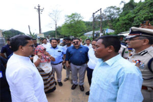 CM Dr. Manik Saha with top cops , officials and during a visit to post-TTAADC poll violence hit areas.
