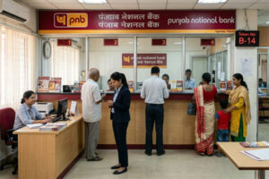 Gemini AI generated image Punjab National Bank branch in Agartala, Tripura, representing the state's growing banking infrastructure.