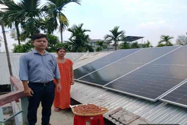 A newly installed solar panels in Halhuli, Tripura under the PM Surya Ghar Muft Bijli Yojana