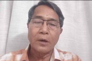 CPIM leader Jitendra Chaudhury in a video message in Agartala regarding political unrest and the state of law and order in Tripura.