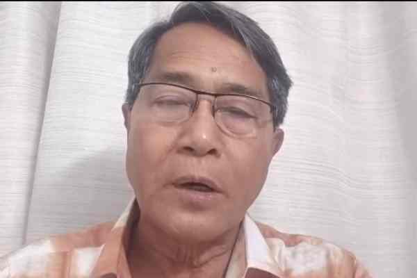 CPIM leader Jitendra Chaudhury in a video message in Agartala regarding political unrest and the state of law and order in Tripura.