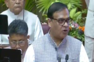 Assam Chief Minister Himanta Biswa Sarma addressing the Assembly during debate on proposed civil code reform