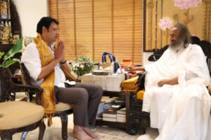 Biplab Kumar Deb Delivered a speech at an Art of Living of Gurudev Sri Sri Ravi Shankar in Bengaluru on Tuesday
