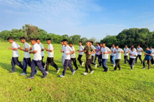 Indian Army Agniveer aspirants undergoing physical training at Salbagan in Agartala, Tripura. (Image enhanced using AI)