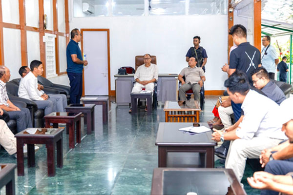 Manipur Chief Minister Yumnam Khemchand Singh meeting Naga leaders over missing villagers crisis in Kangpokpi district