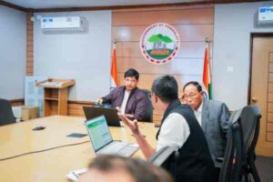 Meghalaya CM Conrad Sangma reviewing Rs 1,928 crore Tura redevelopment and infrastructure projects in Shillong