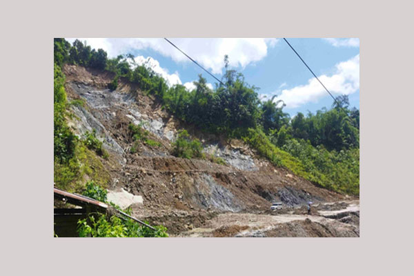 Landslide and soil erosion in Northeast Hill areas showing the need for geospatial monitoring.