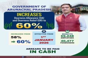 CM Pema Khandu in an X post shared Infographic showing Arunachal Pradesh government DA and DR increase to 60 percent