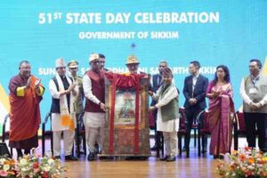 Vice President Shri C. P. Radhakrishnan graced the 51st Statehood Day celebrations of Sikkim at Gangtok today