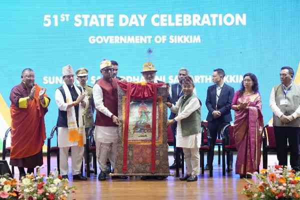 Vice President Shri C. P. Radhakrishnan graced the 51st Statehood Day celebrations of Sikkim at Gangtok today
