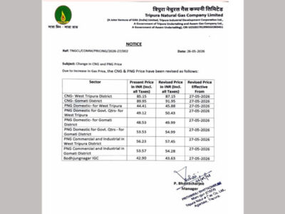 Tripura CNG & PNG Price Hike Renews Debate Over 35% Tax Burden on Natural Gas