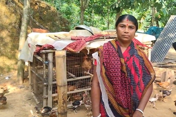 Tripura entrepreneur Shukla Ray managing diversified farming, poultry and rubber-based enterprises in Haripur village