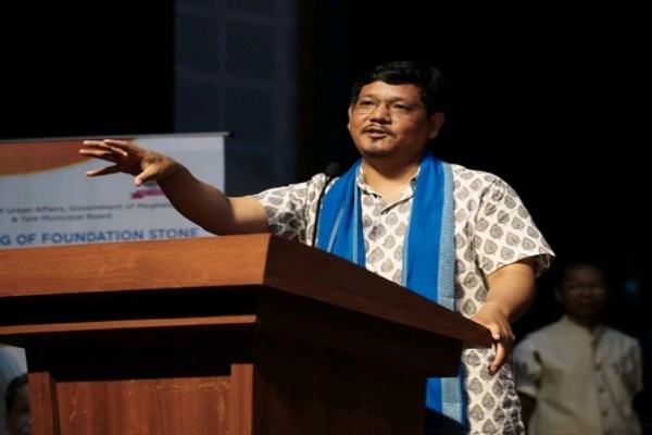 Meghalaya Chief Minister Conrad K Sangma addressing gathering on May 22, 2026 during Tura urban infrastructure project launch ahead of National Games 2027