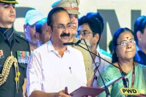 V.D. Satheesan taking oath as Kerala Chief Minister in Thiruvananthapuram