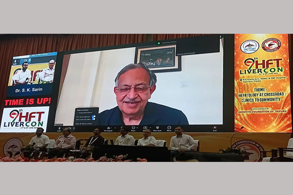 Internationally renowned liver disease specialist and Padma Shri awardee Dr. S.K. Sarin participated in an online discussion at Agartala LiverCon-9 from Delhi.