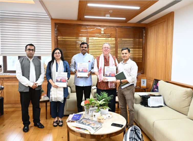 Assam Chief Secretary Dr. Ravi Kota with UK delegation in Guwahati on clean energy, AI and infrastructure cooperation